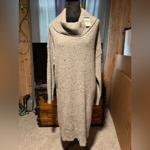 Ralph Lauren Light Gray Cowl Neck Sweater Dress